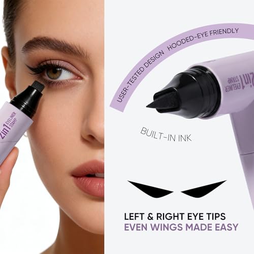 2CHILL Dual-Ended Rotating Eyeliner Stamp Pen - Black & Brown