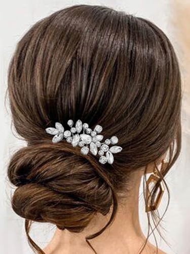 Silver Rhinestone Wedding Hair Comb Bridal Hairpiece