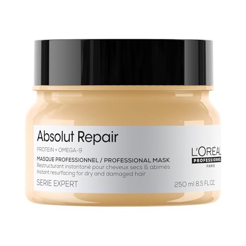 L'Or?al Professionnel Paris Absolut Repair Hair Mask - Hydrates, Repairs Damage & Adds Shine, Nourishing Protein Treatment, For Dry & Damaged Hair