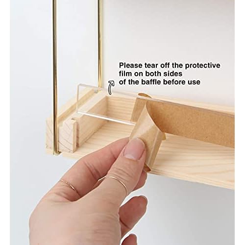 J JACKCUBE DESIGN Wall Mount Gold Metal and Wood Nail Polish Display Shelves Rack Organizer Holds 60 Bottles (5 Tier) - MK543A