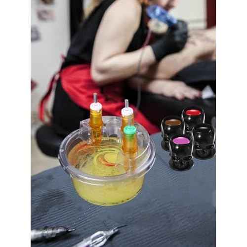 40PCS Disposable Tattoo Cartridge Cup Holder Plastic Tattoo Cartridge Tray For Tattoo Inks Needle Holder Placement Rack Disposable Plastic Cup Working Cup Cleaning Cup