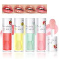 Crystal Jelly Fruit Lip Oil Set - 4 Pack Hydrating Lip Gloss