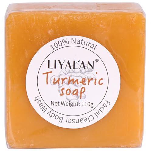 LIYALAN Turmeric Soap Bar for Face & Body-Tumeric Soap,Smooth Skin,Deep Cleansing, Natural Handmade Soap Sensitive Skin Formula, Vegan Soap