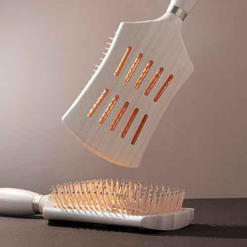 EcoTools Smoothing Detangler Hairbrush, Brush For Wet Or Dry Hair, Pain-Free Detangling, Style & Smooth Hair, Heat Resistant Brush, Renewable Bamboo & Flexible Bristles, Vegan & Cruelty-Free, 1 Count