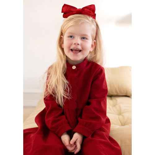 DEEKA Velvet Bow Headband 2 PCS Hair Band Hair Bows with bow Velvet Christmas Hair Accessories for Toddlers Women and Girls (Red)