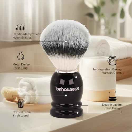Shaving Brush Kit for Men, 4 in 1 Shaving Brushes Set Includes Nylon Bristle Shave Brush, Shaving Bowl & Stand and Shaving Soap Kit for Men¡¯s Shave Gift