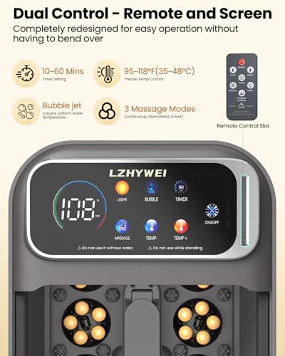 Electric Foot Spa Massager with Heat, Rotating Shiatsu & Touchscreen Control