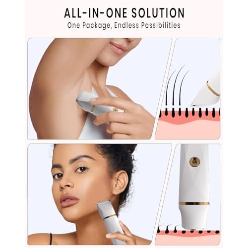Bikini Trimmer for Women Waterproof,3 in 1 Electric Razors for Women,IPX7 Waterproof Hair Trimmer and Facial Hair Remover for Wet & Dry