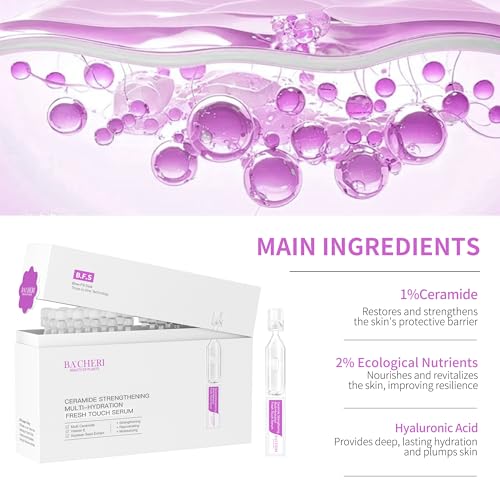 Ceramide Serum for Dry Sensitive Skin ? Ceramide Complex with Hyaluronic Acid, Hydrates & Repairs Skin Barrier, Soothes Redness & Irritation, 1.8ml x 30 Ampoules