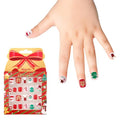 Kids Christmas Day Press-On Fake Nails - Short Full Cover Artificial Nail Tips for Girls