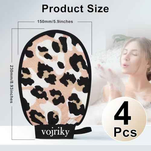 4PCS Durable Body Scrub, Dead Skin Remover & Body Scrubber Exfoliator, Body Exfoliating Gloves for Shower, washcloth exfoliating, exfoliating glove for Smooth Skin