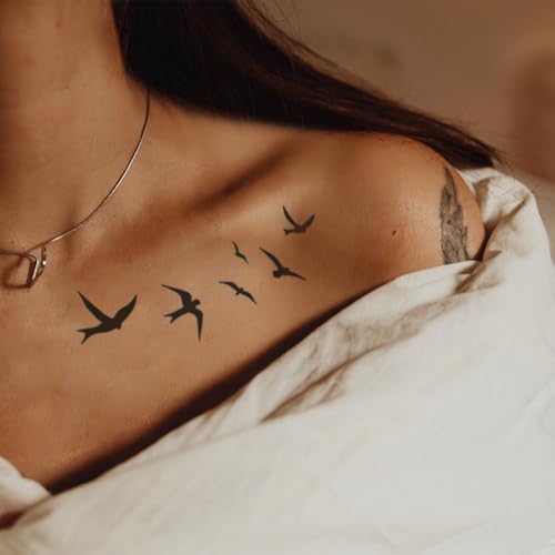 Swallow & Bird Temporary Tattoo Stickers – Realistic Waterproof