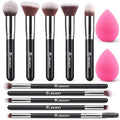 BEAKEY 10-Piece Makeup Brush Set with Blending Sponges