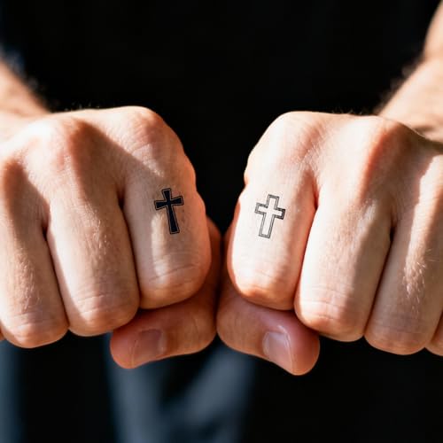 UBICA Semi Permanent Cross Tattoos, 96 Tiny Minimalist Designs, 7-15 Days Waterproof