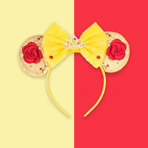 Princess Mouse Ears Headband with Bow for Women & Girls