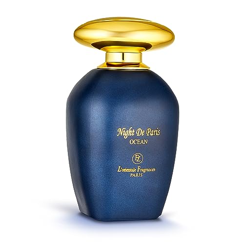 L'Orientale Fragrances Night De Paris Ocean 100ml / 3.3oz - Oil-Based Perfumes for Women & Men, Unisex Aromatic Aquatic Eau de Parfum w/Bergamot - Long-Lasting Up to 24 Hours, Ideal for All Seasons