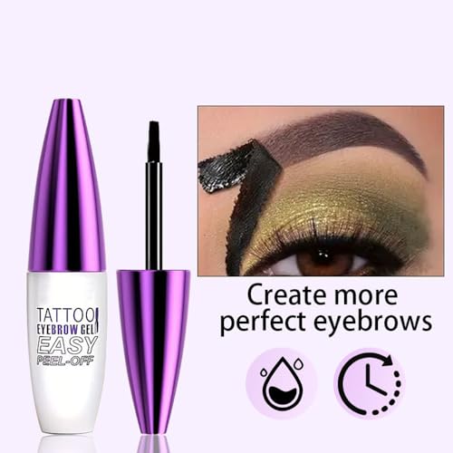 Dark Brown Peel Off Brow Tint Gel - Waterproof Tattoo Effect