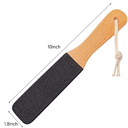 TOPMEET Ergonomic Wooden Foot File Callus Remover for Dead Skin & Heels
