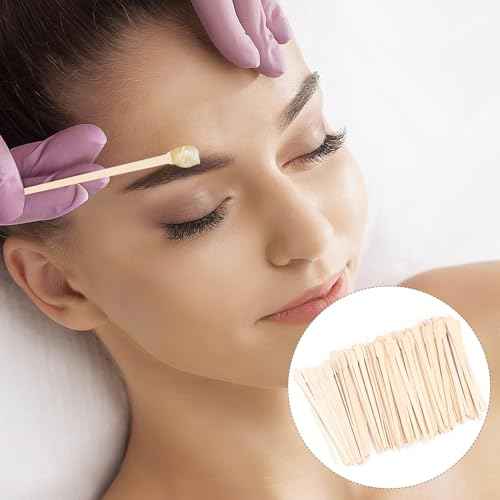 Wooden Eyebrow Waxing Sticks with Handle, Small Wood Wax Sticks, Wax Sticks for Hair Removal, Wax Spatulas Craft Applicator Sticks for Eyebrow, Lip, Nose Waxing (600 Pcs)