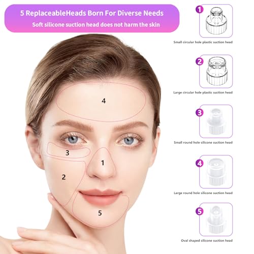 Blackhead Remover Vacuum with 3 Suction Levels & 5 Heads