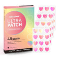 Cute Pink Heart Pimple Patch with Salicylic Acid, Hydrocolloid Pimple Stickers Iridescent Colors 48 Pcs, Fashion Zits Blemishes Breakouts Patches