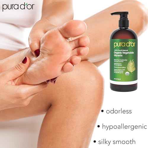 PURA D'OR 24 Oz ORGANIC Vegetable Glycerin - Derived From Coconut - Clear & Odorless - 100% Pure Premium Grade, Non-GMO, Kosher, Vegan, Cold Pressed, For Hair & Body - DIY Skin Care Base