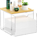 Acrylic Drawer Face Towel Holder with Bamboo Lid
