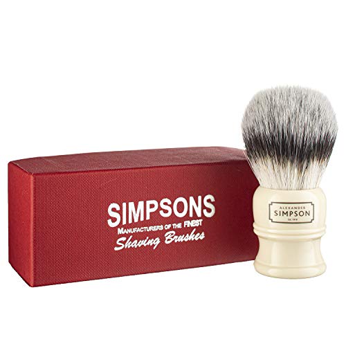 Simpson Trafalgar T2 Synthetic Shaving Brush Ivory Handle Deluxe Thick Lather