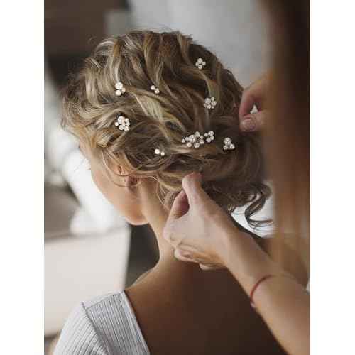 SWEETV 9 Pieces Bride Hair Accessories Pearl Wedding Hair Pins Leaf Bridal Hair Piece Vintage Hair Headpiece Leaf Hair Clips Jewelry for Women Bridesmaids Brides Flower Girls