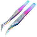 FEITA Diamond Grip Eyelash Extension Tweezers - Japanese Steel 2Pc Set