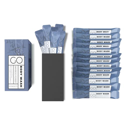 Go Essentials Travel Size Body Wash Packets ? Single Use amenity for Women & Men. TSA Travel Size Toiletries