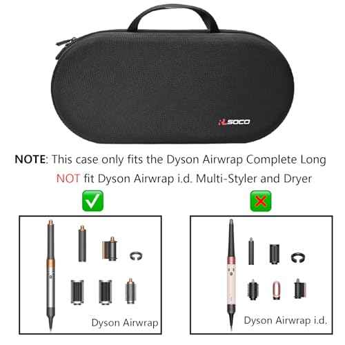 RLSOCO Hard Case for Dyson Airwrap Complete Long/Complete Styler HS08 HS05 HS01,NOT for Dyson Airwrap i.d. - Fits 4pcs Long Barrels or Short Barrels - Black (Case Only,Hair Styler is not Included)