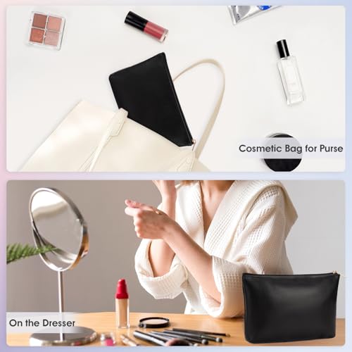 Wandering Nature Makeup Bag 2 Pack - Vegan Leather Cosmetic Pouch