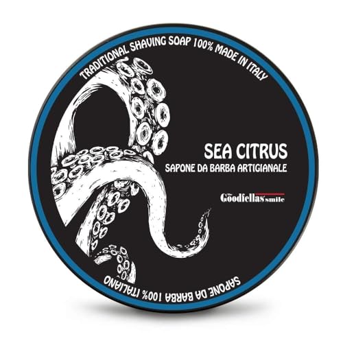 The Goodfellas¡¯ Smile SEA CITRUS (Sea Air & Lemon) Italian Shaving Soap ? Soft Lathering Soap Made in Italy for Use with Brush, Safety Razor or Straight Razor
