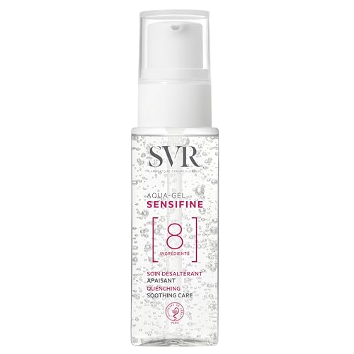 SVR Sensifine Aqua Gel Face Moisturizer with Glycerin, Aloe Vera & Panthenol. Instantly Soothe & Intensely Moisturize Normal to Combination, Sensitive Skin. Fragrance Free, 1.3 Fl.oz.