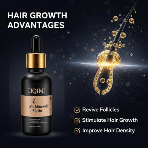 5% Minoxidil Hair Regrowth Foam for Women & Men with Biotin