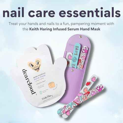 dearcloud Keith Haring Nail Files Set - Double-Sided Emery Boards with Travel Pouch