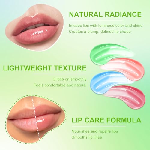 LemonSac 4 PCS Hydrating Lip Oil Set - Glossy & Nourishing