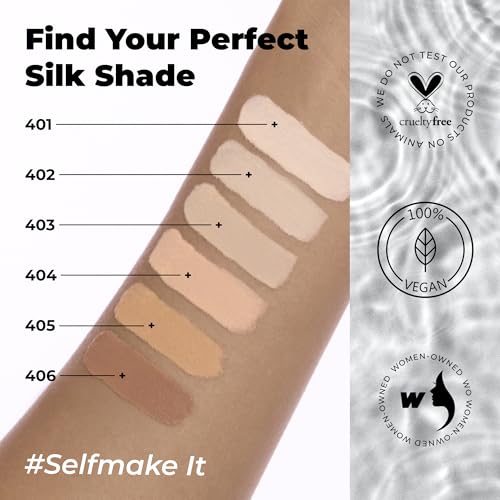 Lamel Smart Skin Silk Compact Powder - Long Lasting Pressed Finishing Powder - Oil Control Makeup, Suitable for Dry Skin, Lightweight Formula, 0.28 oz (403 Ivory)