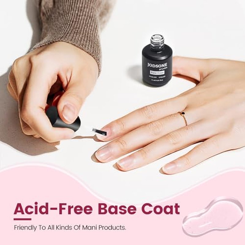 JODSONE 15ML Gel Base Coat - Quick Dry, Durable, No Wipe