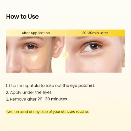 BIODANCE Vita Niacinamide Eye Patches, 60 Count Dark Circle Treatment