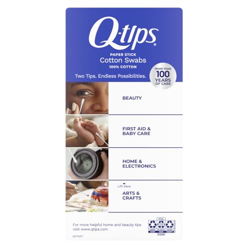 Cotton Swabs for Hygiene & Beauty Care - 375 Count - Soft 100% Cotton, Biodegradable, Recyclable Packaging - Variation: 375 Count