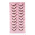 Brown Eyelashes Natural Lashes Cat Eye Wispy False Eyelashes Mink Fluffy Dramatic Light Brown Strip Lashes Long Volume Fake Eyelashes 10 Pairs (MQ611)