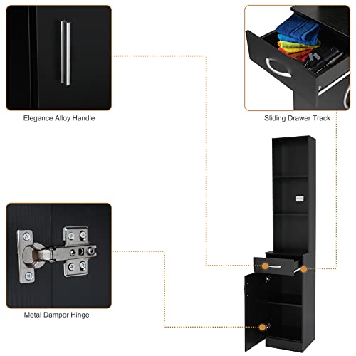 Barber Station Cabinet with Lockable Drawer & 5 Compartments