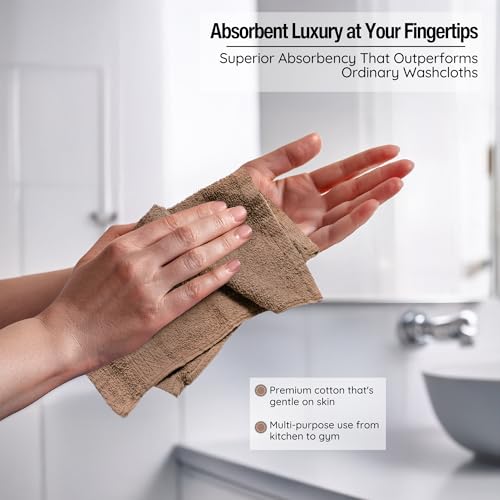 Living Fashions 12-Pack Washcloths 13x13 Soft Cotton