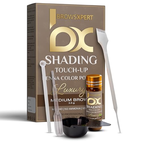 BrowsXpert Professional Shading Henna Color Kit for Brows – 3.5g Medium Natural Brown