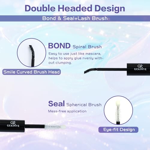 Gekinye 2-in-1 Lash Bond and Seal - Waterproof Eyelash Glue 10ml