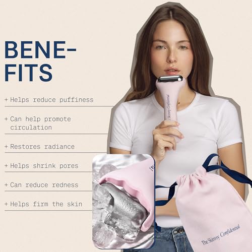 The Skinny Confidential Ice Roller for Face – Stainless Steel Depuffer
