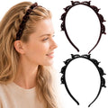 PAGOW 2-Pack Braided Headband with Clips for Women