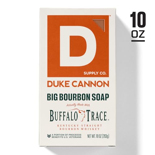 Duke Cannon Supply Co. Extra Large Bar Soap Bundle - Men's Natural Bar Soap With Masculine Scents - Big American Bourbon USA-made soap - All Skin Types - Big Brick of Soap - Bourbon,10 oz (4 Pack)